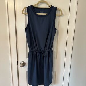 Athleta drawstring sleeveless dress in a performance fabric.